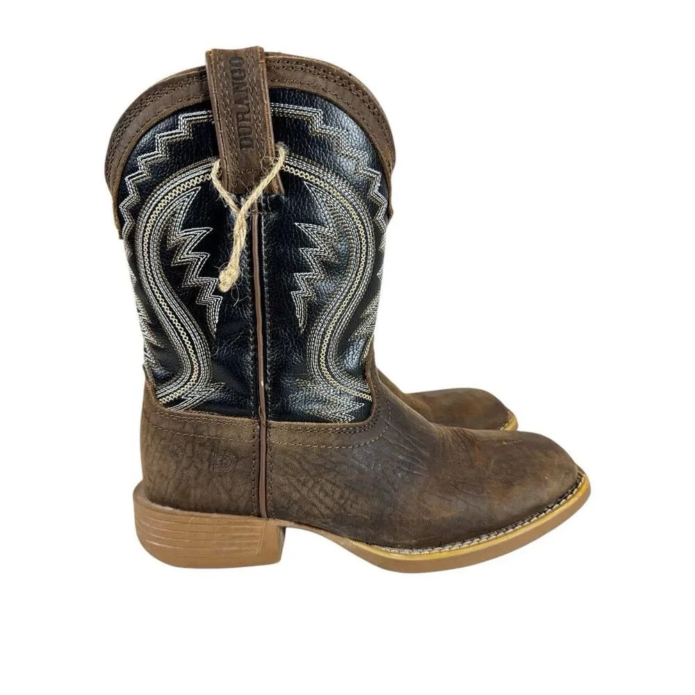 Kids Brown and Black Western Cowboy Boots